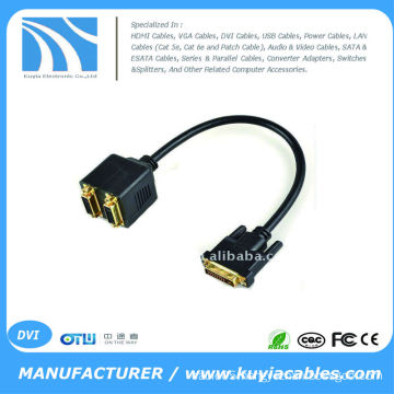 1 DVI Male to 2 Female Converter Adapter Splitter